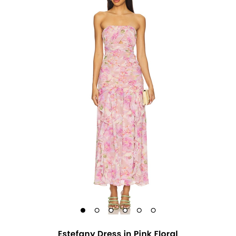 Astr Strapless Pink Floral Dress